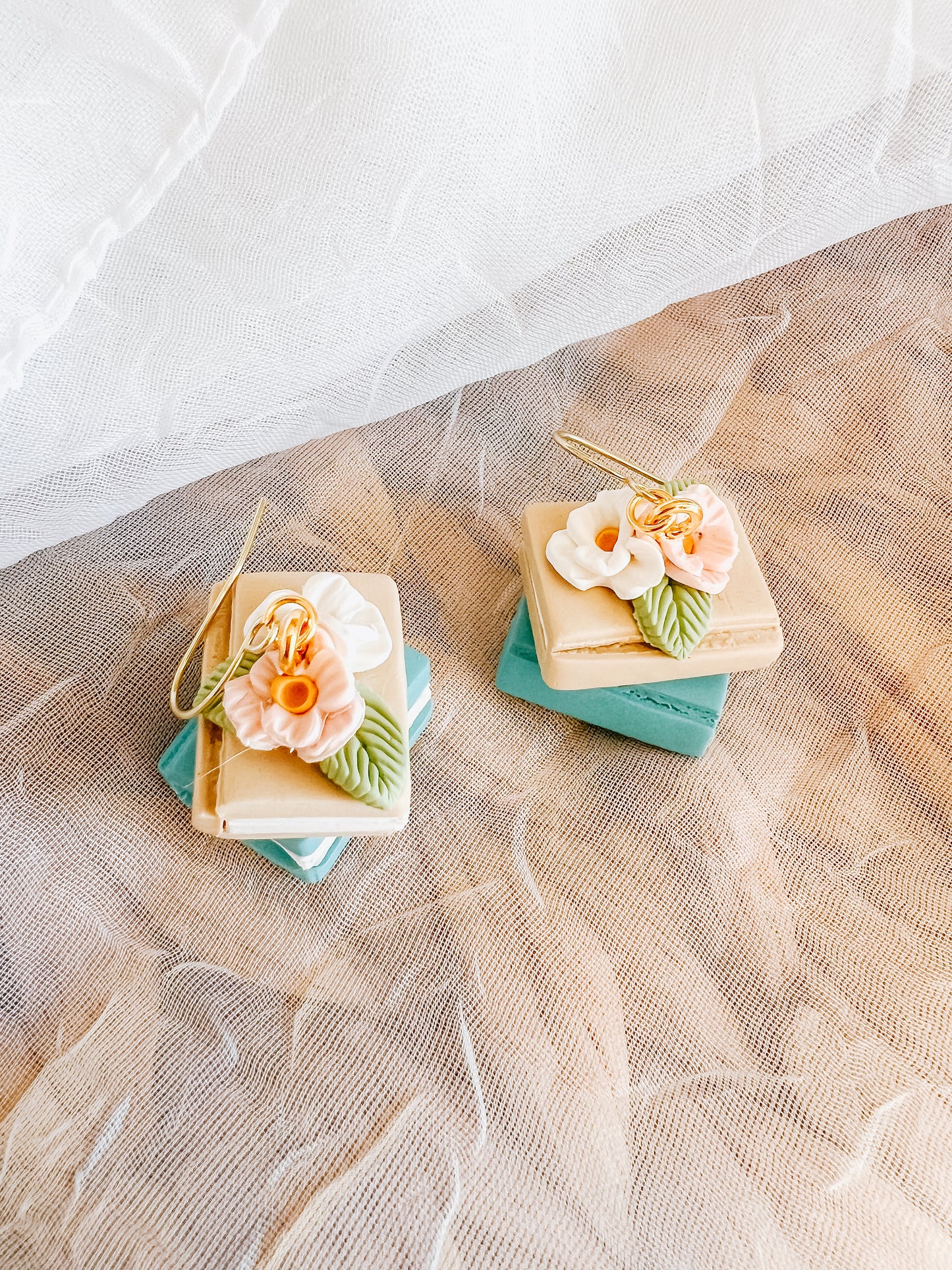 Floral Book Stack Earrings