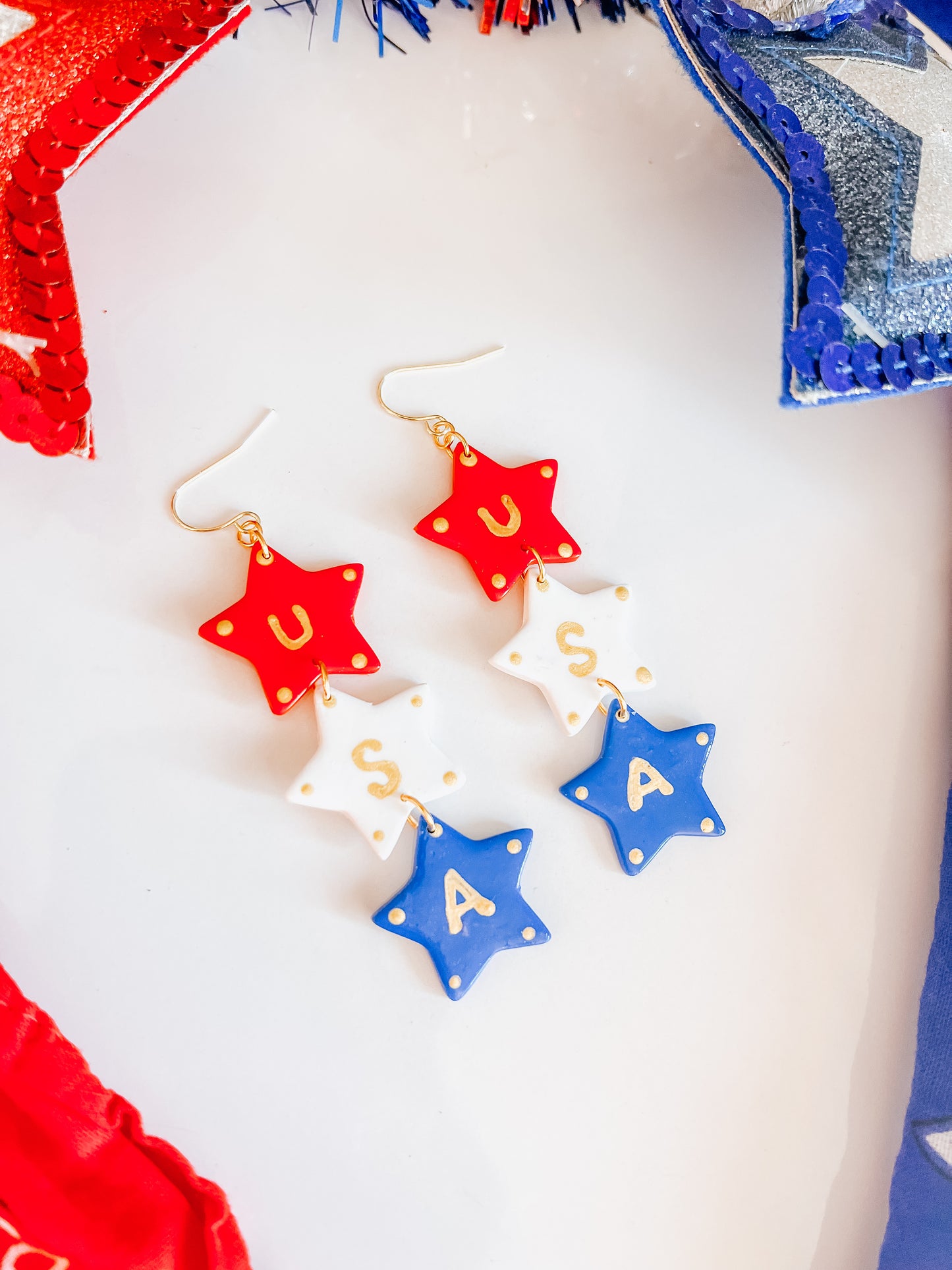 U.S.A star dangles
