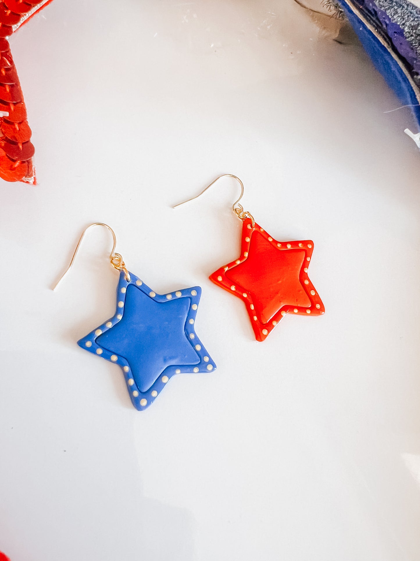 Red/Blue Star Dangles