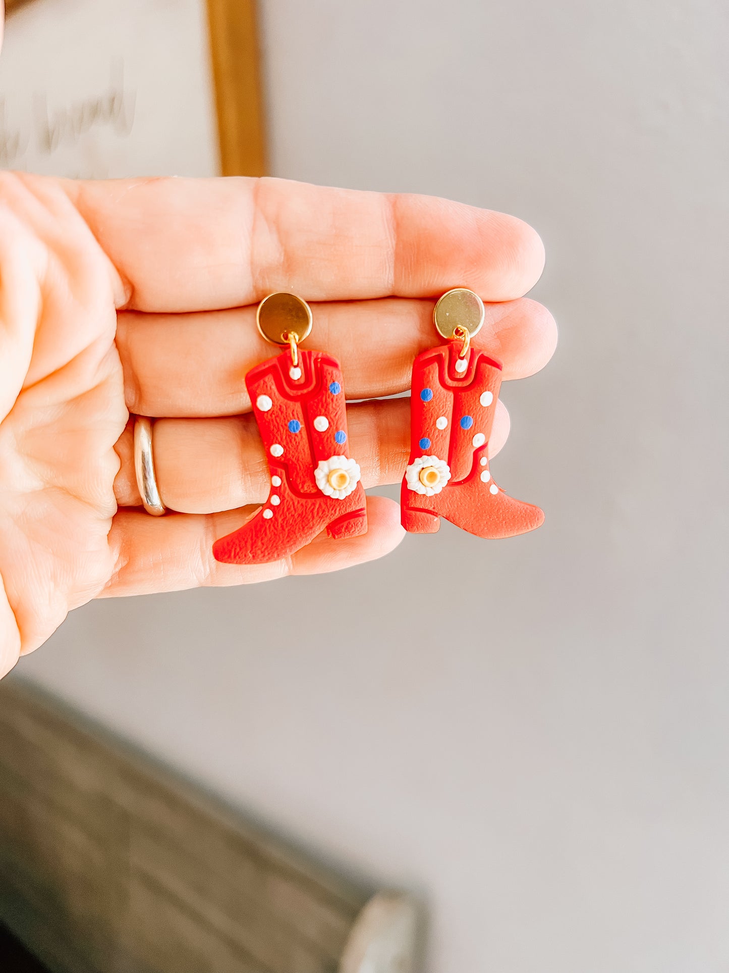 Patriotic Cowboy Boot Dangles