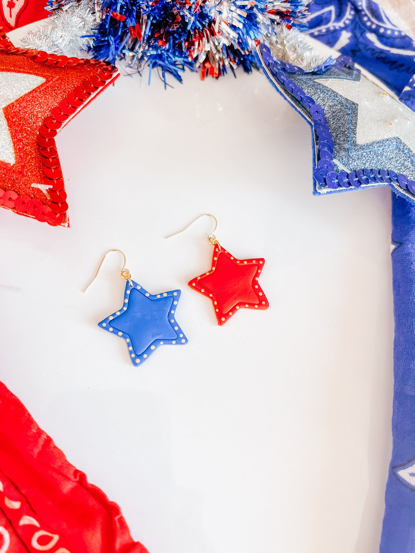 Red/Blue Star Dangles