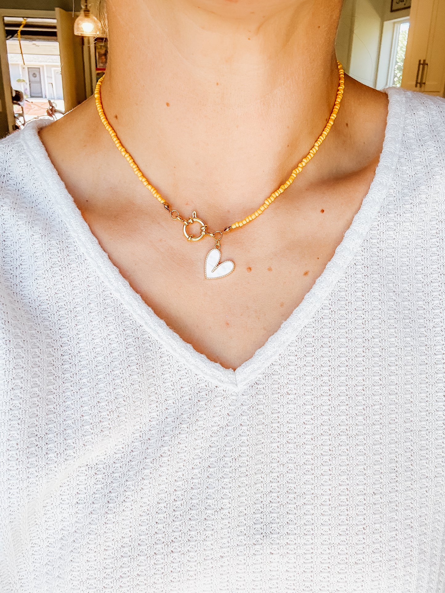 Orange Beaded Choker