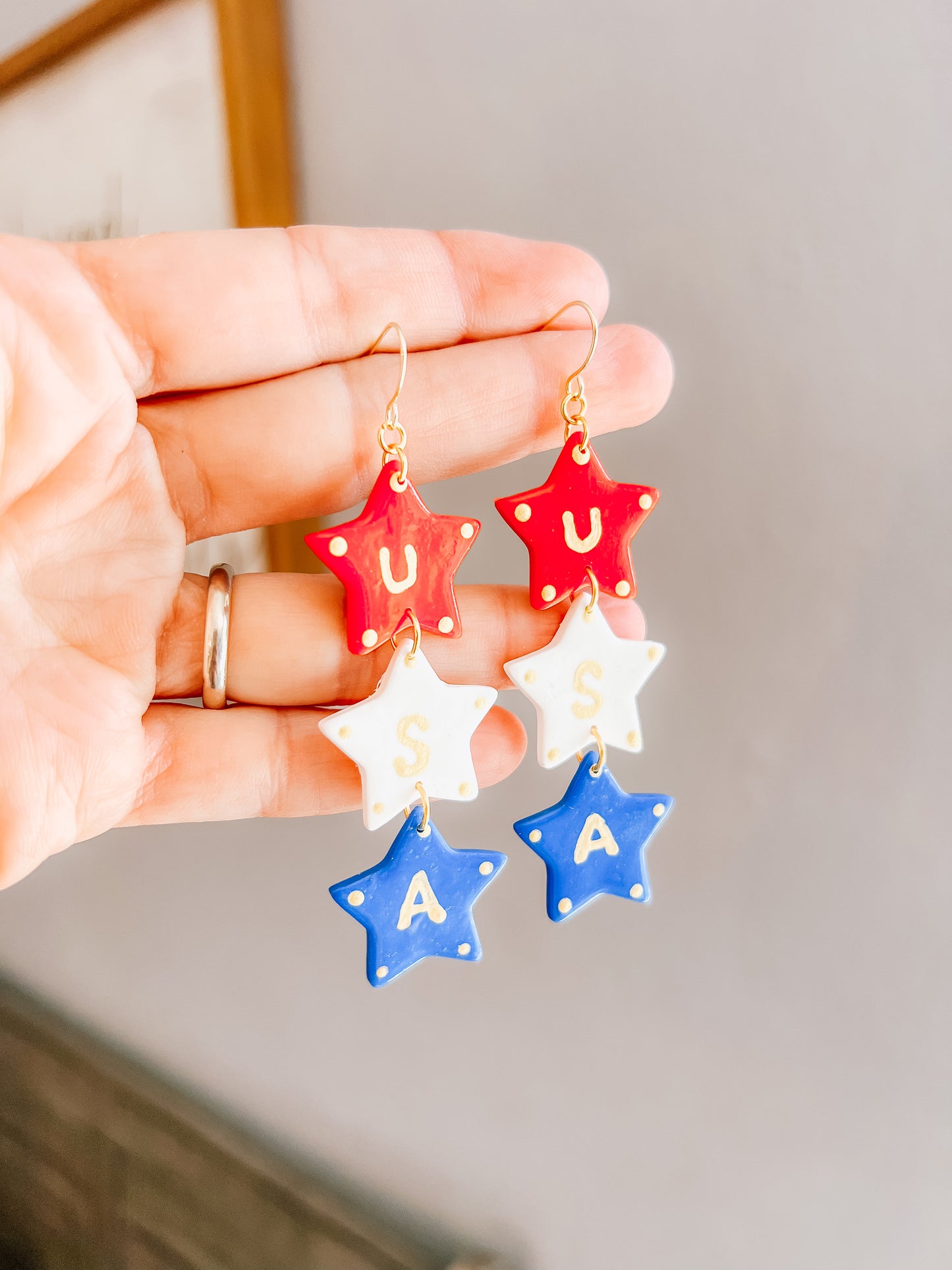 U.S.A star dangles