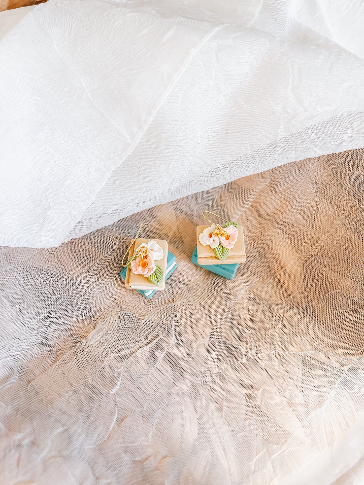 Floral Book Stack Earrings