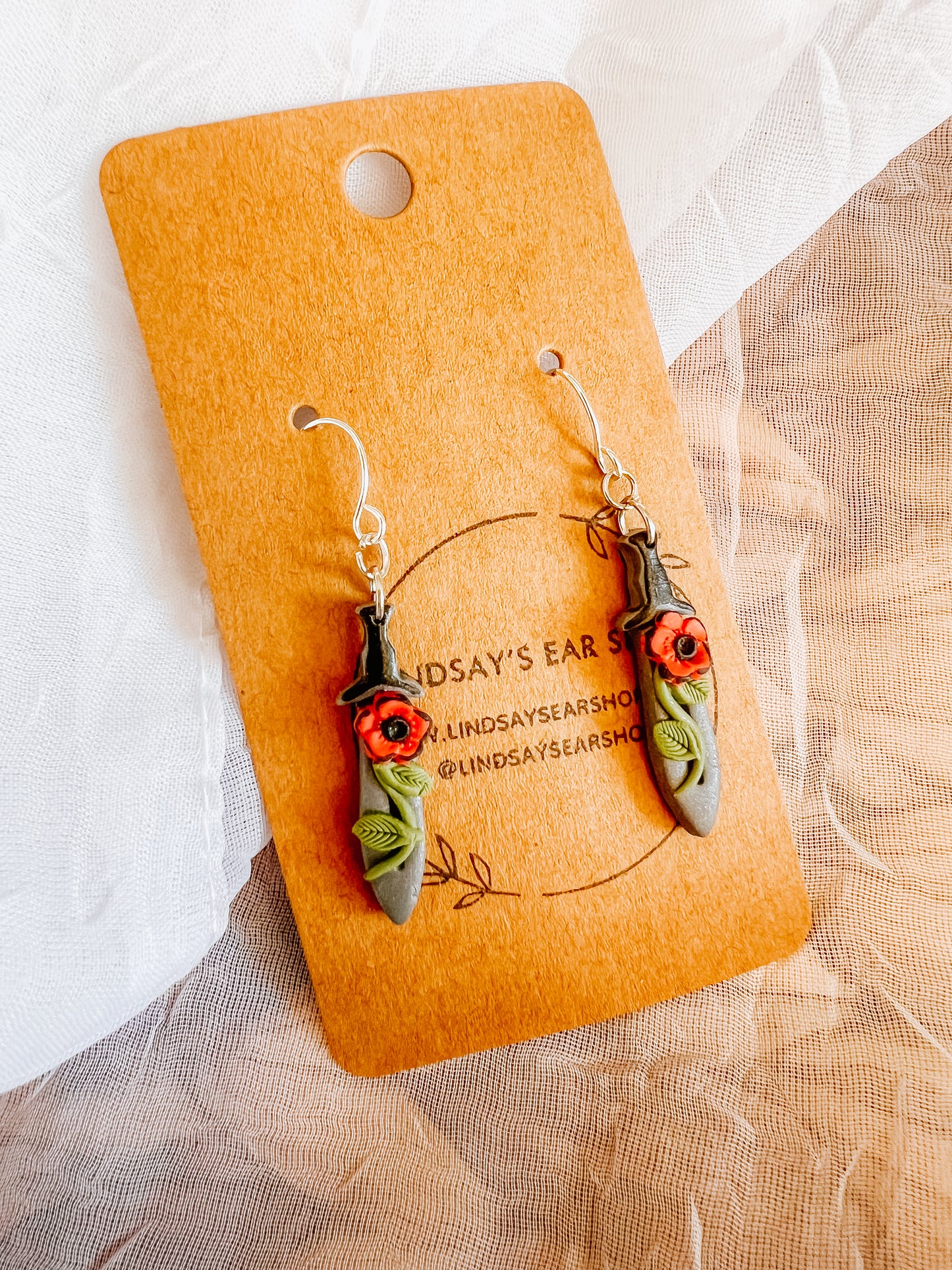 Floral Sword Earrings