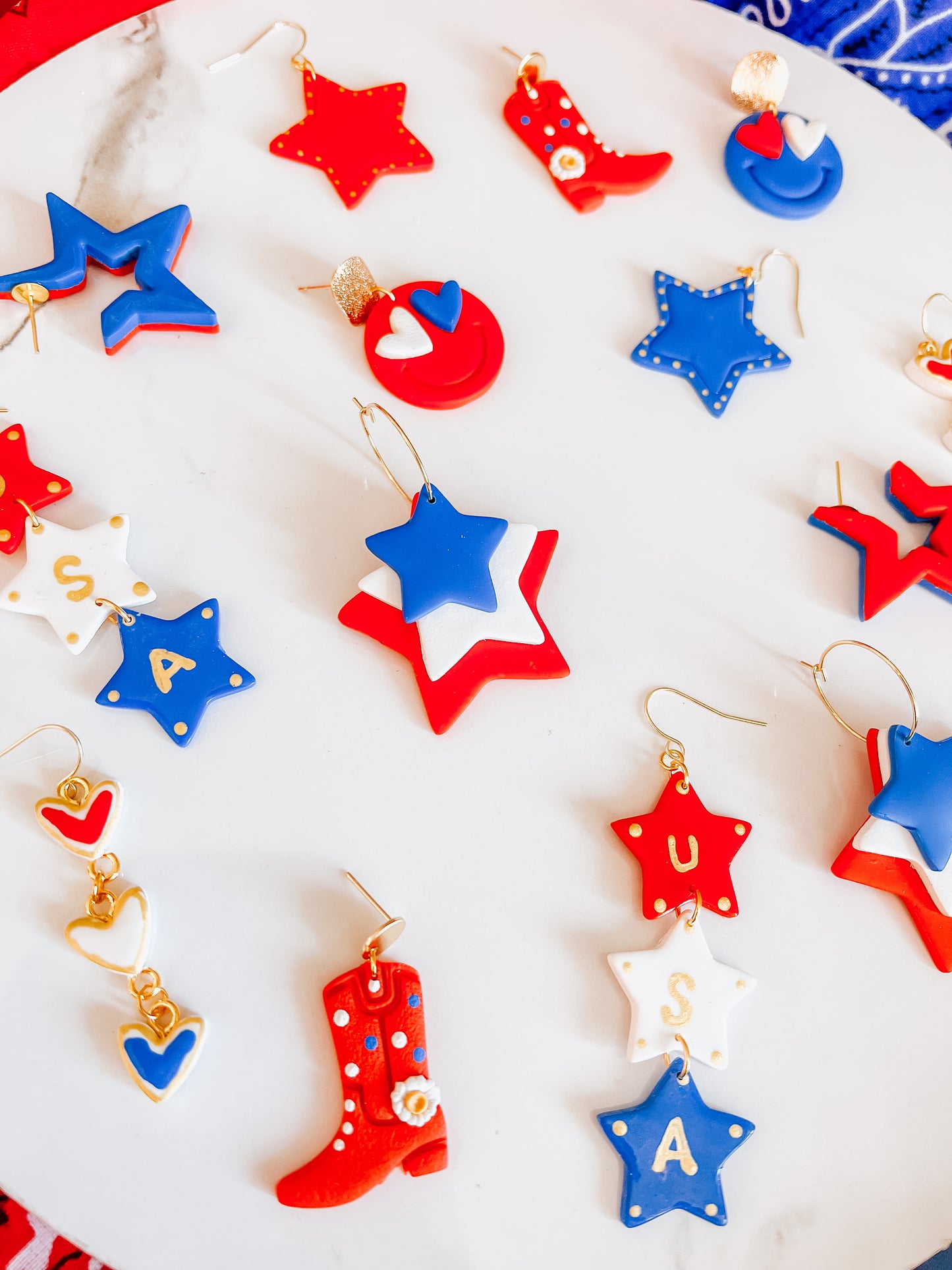 Red/Blue Star Dangles