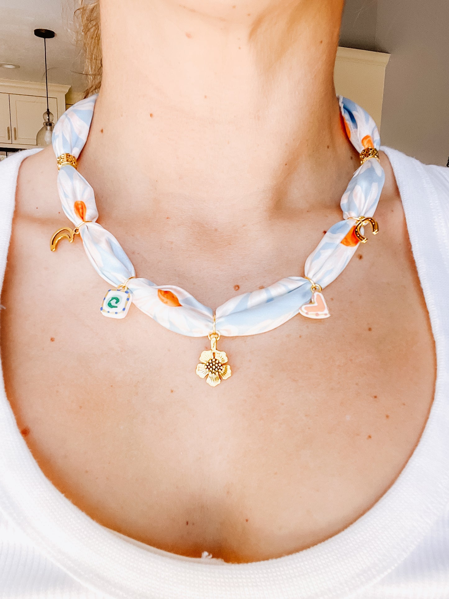 Floral Bandana Necklace