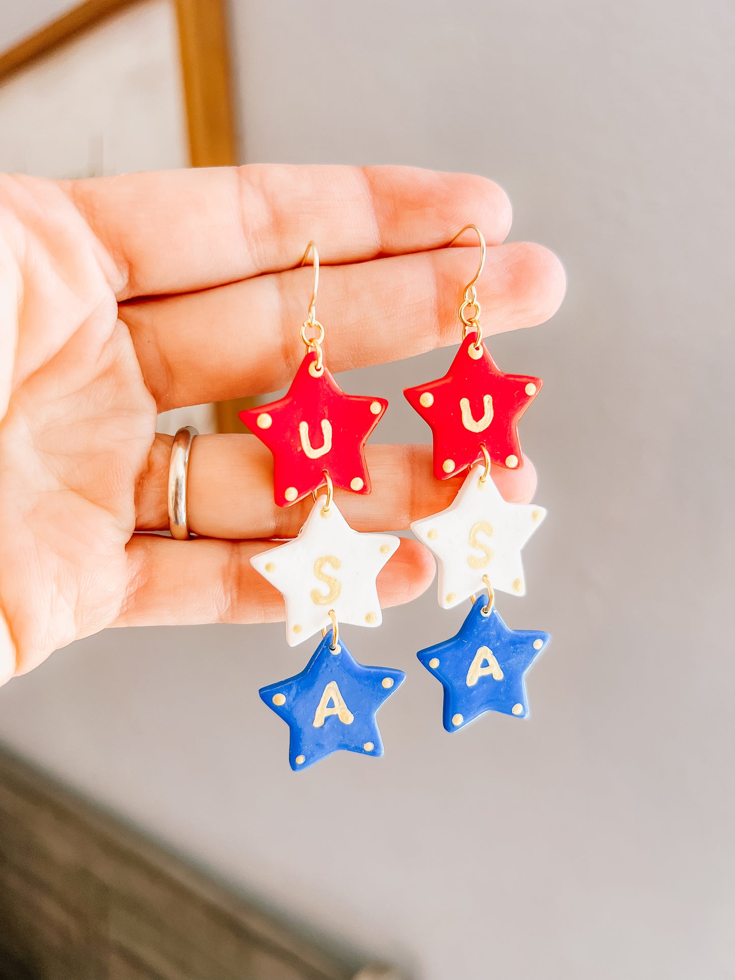 U.S.A star dangles
