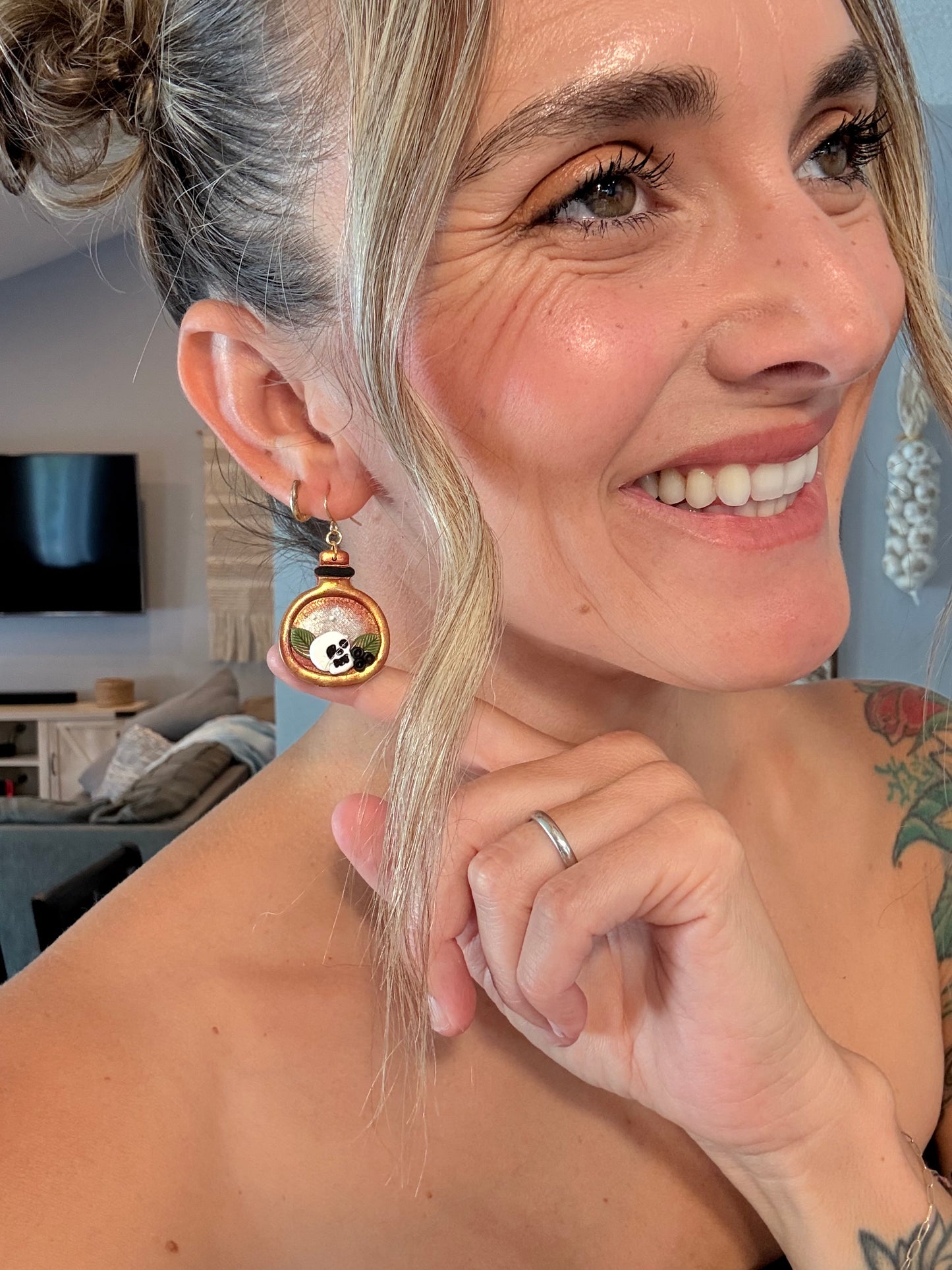 Spooky Poison Bottle Earrings
