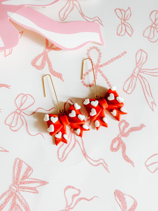 Polka Dot Heart Bows