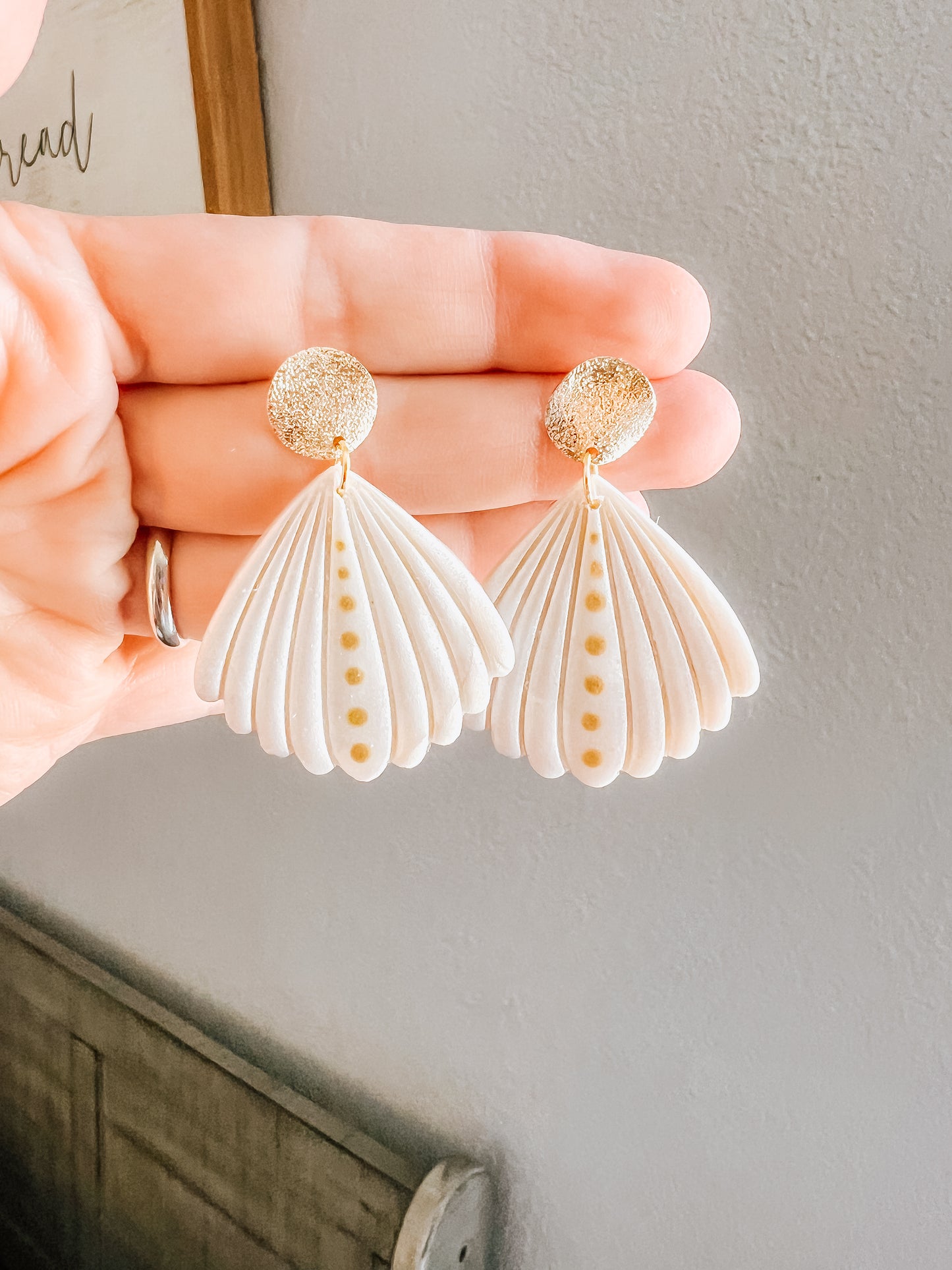 Big Sea Shell Sand Dollar Earrings