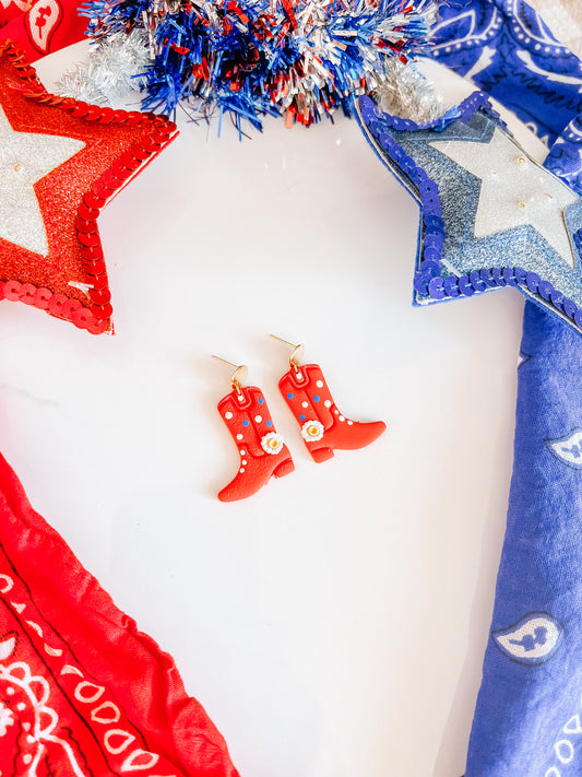 Patriotic Cowboy Boot Dangles
