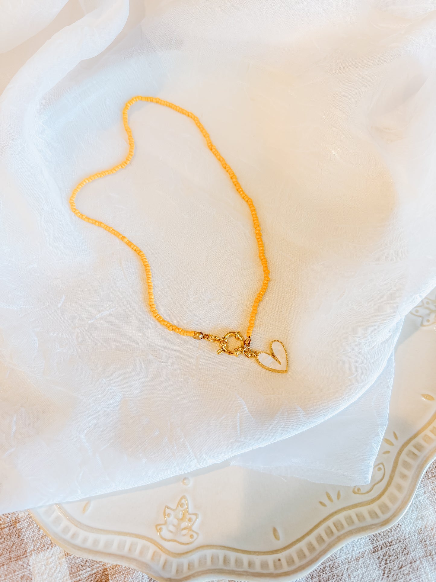 Orange Beaded Choker