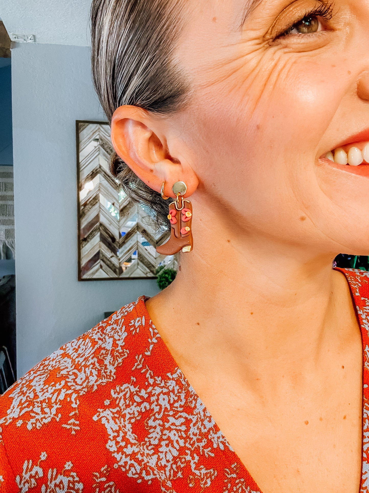 Floral Cowboy Boot Dangles