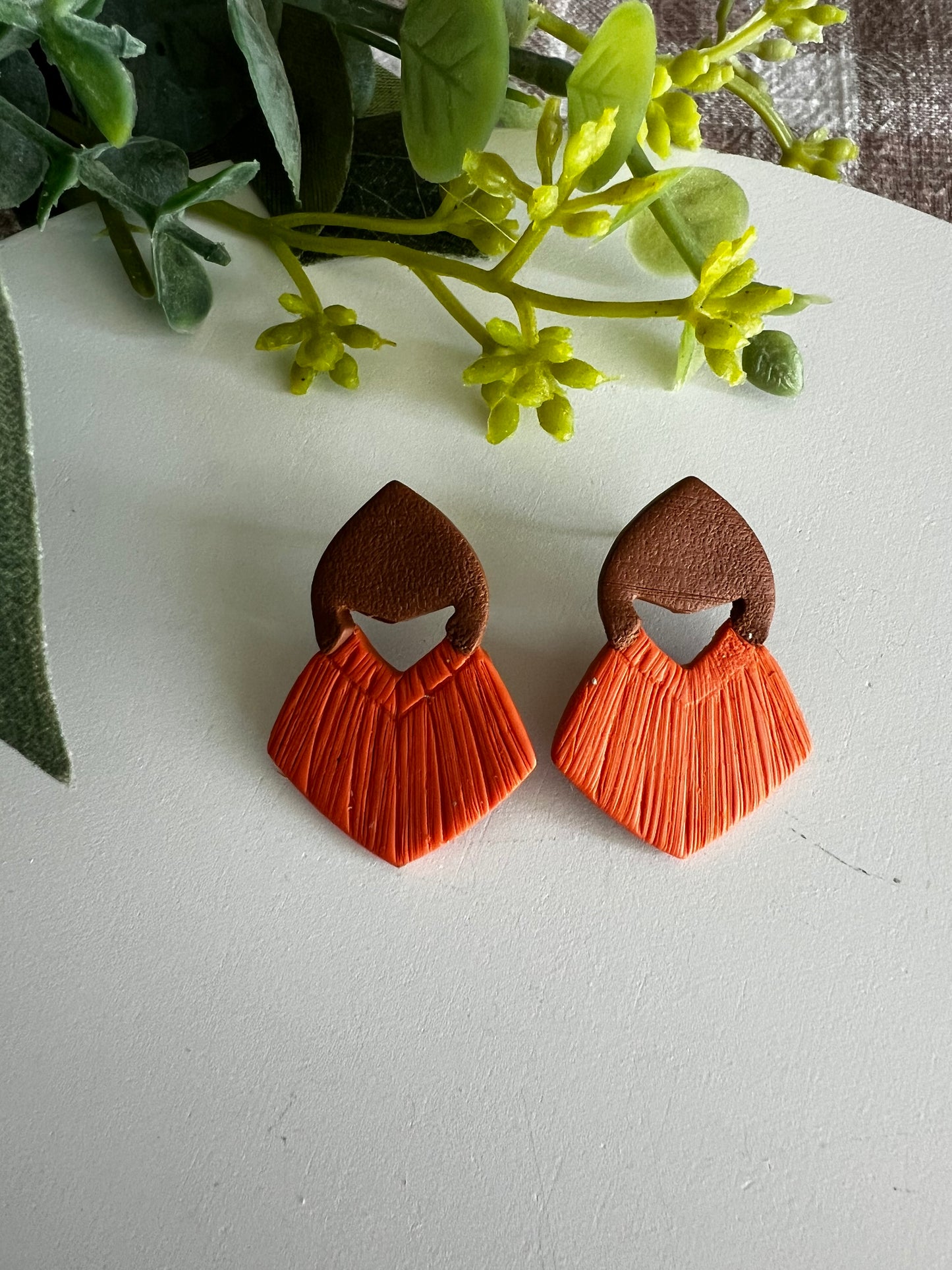 Diamond Style Clay Macrame Earrings