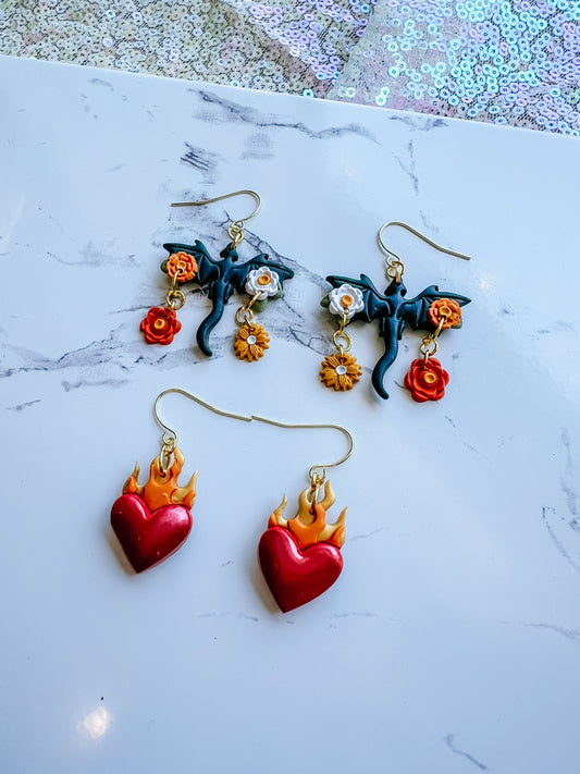 Throne of Glass inspired Abraxos and Fireheart earrings