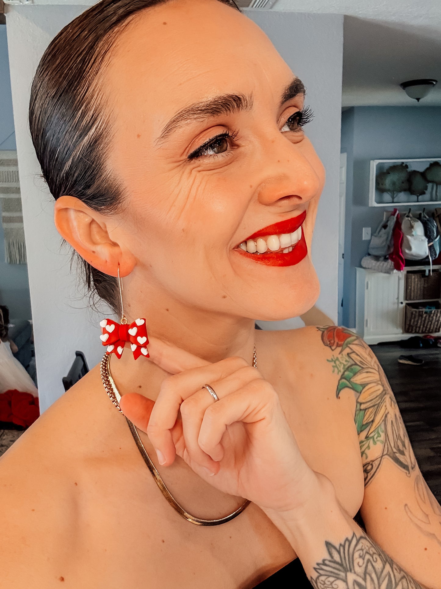 Polka Dot Heart Bows