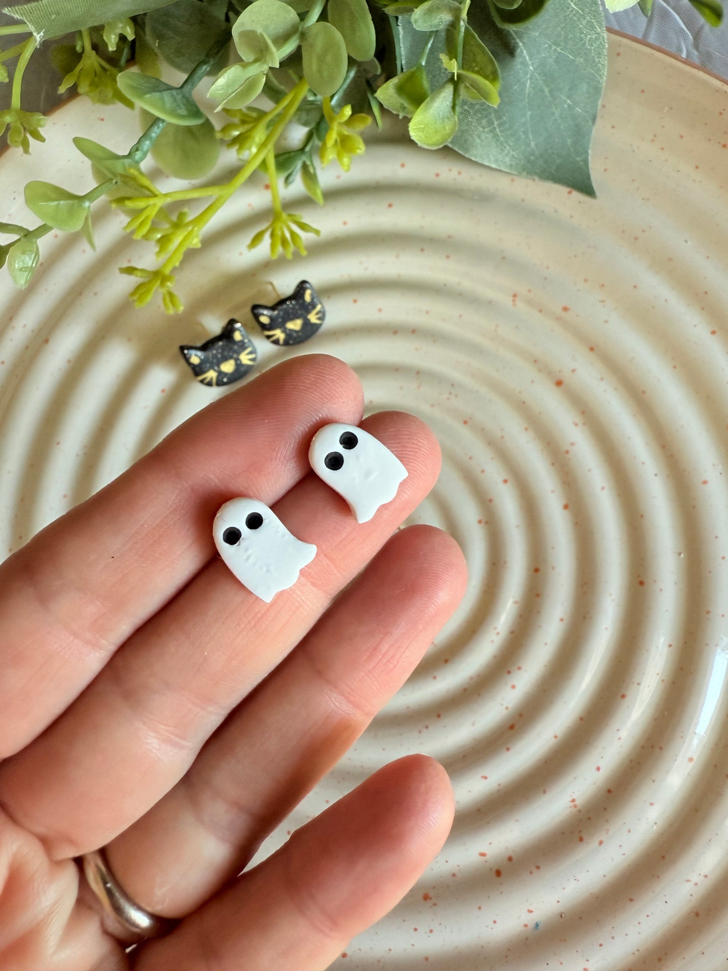 Spooky Cat, Ghost, Candy Corn Studs