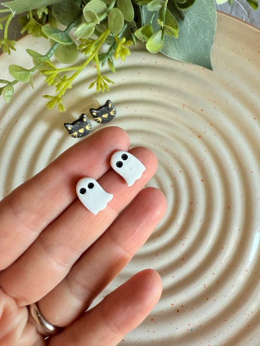 Spooky Cat, Ghost, Candy Corn Studs