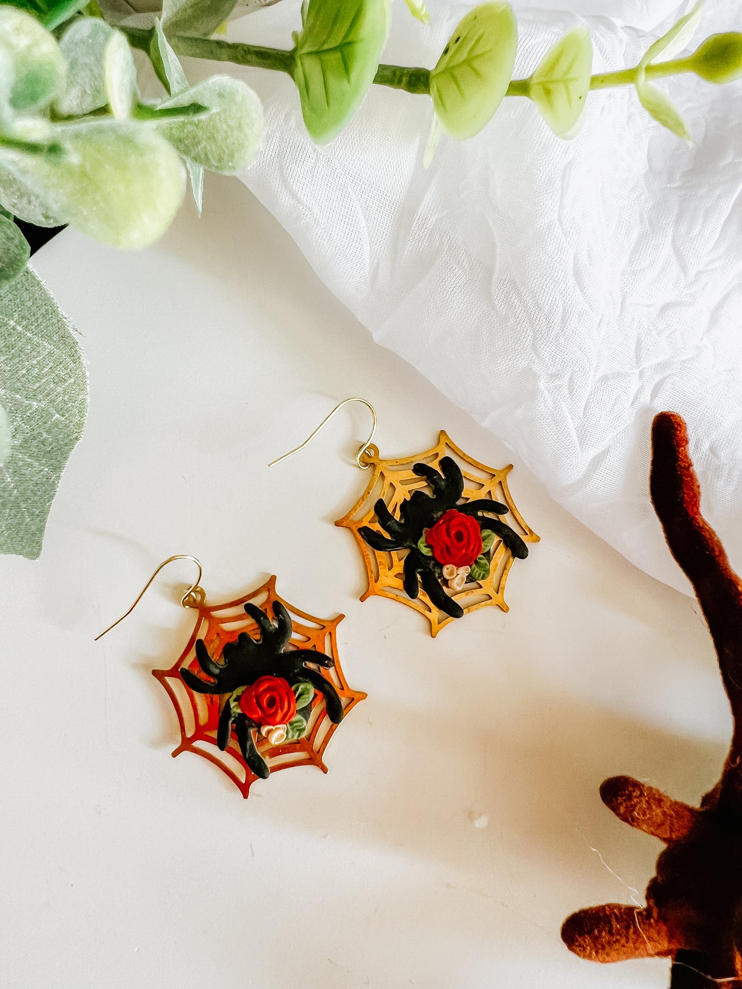 Floral Spider Dangles