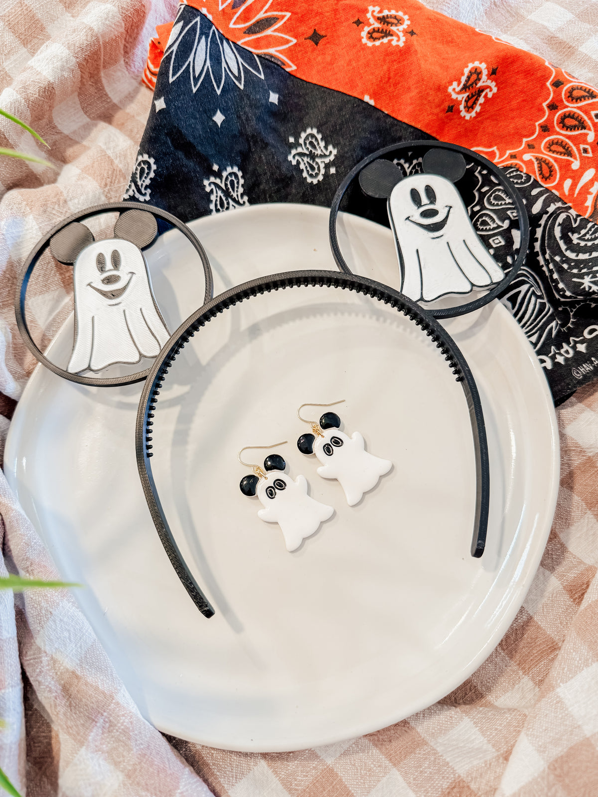 Ghost Mickey Ears & Earrings