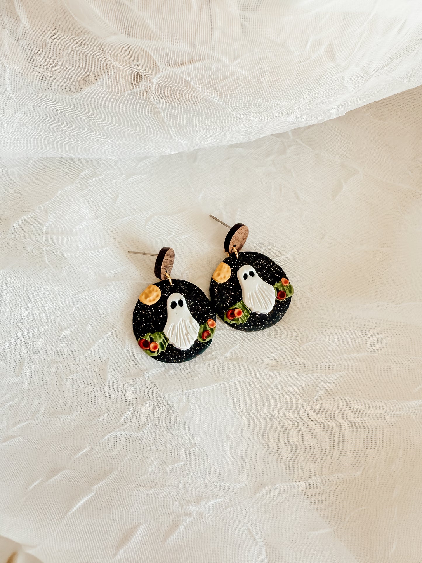 Ghost in the Flowers Earrings and Necklace