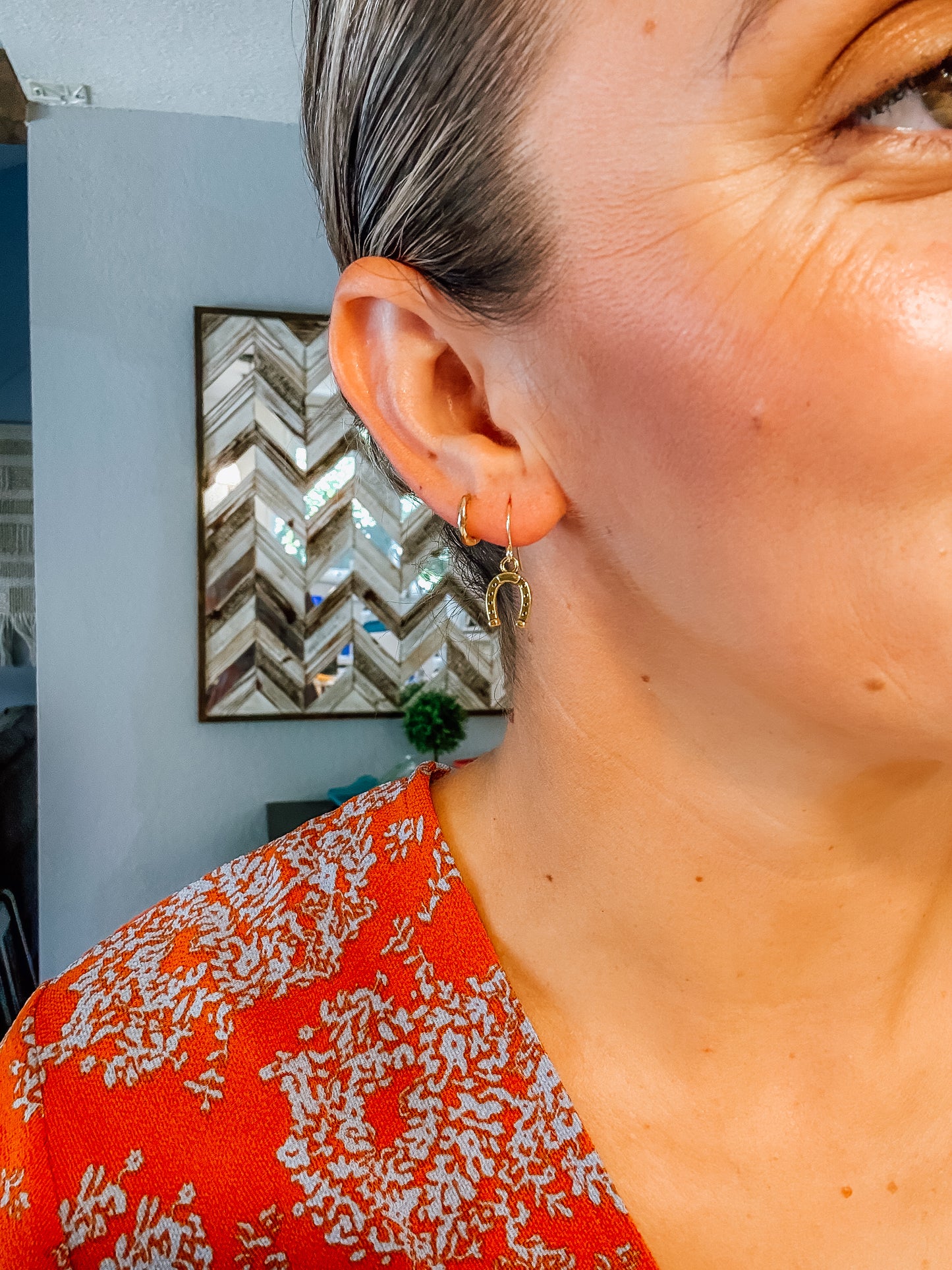 Minimalist Gold Charm Cowboy Earrings