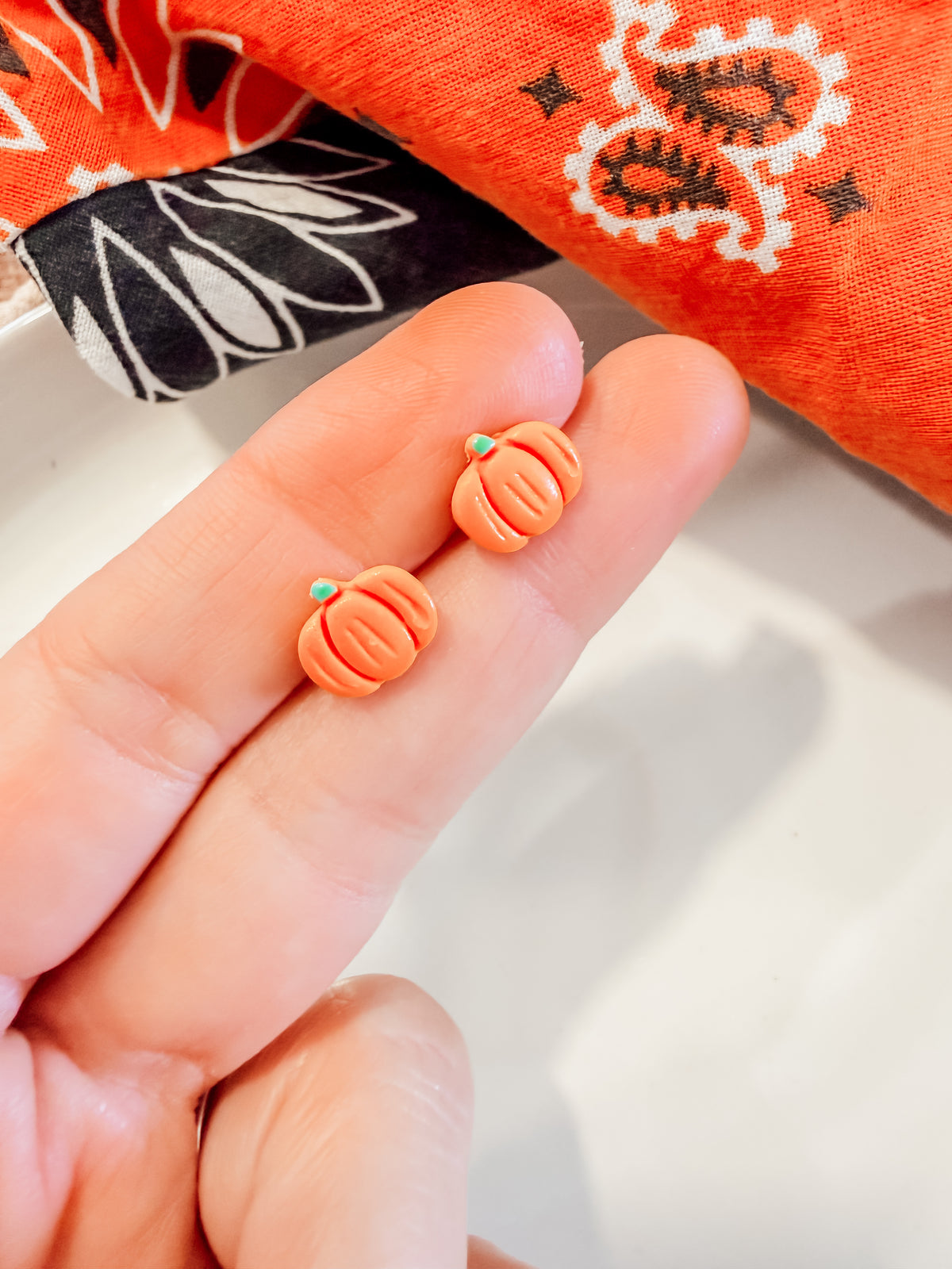 Mini Candy Corn, Pumpkin & Cat Halloween Studs