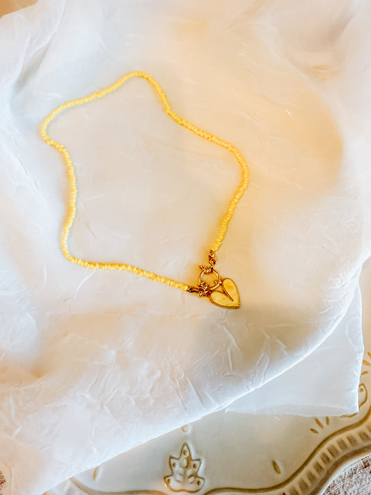 Yellow Beaded Choker
