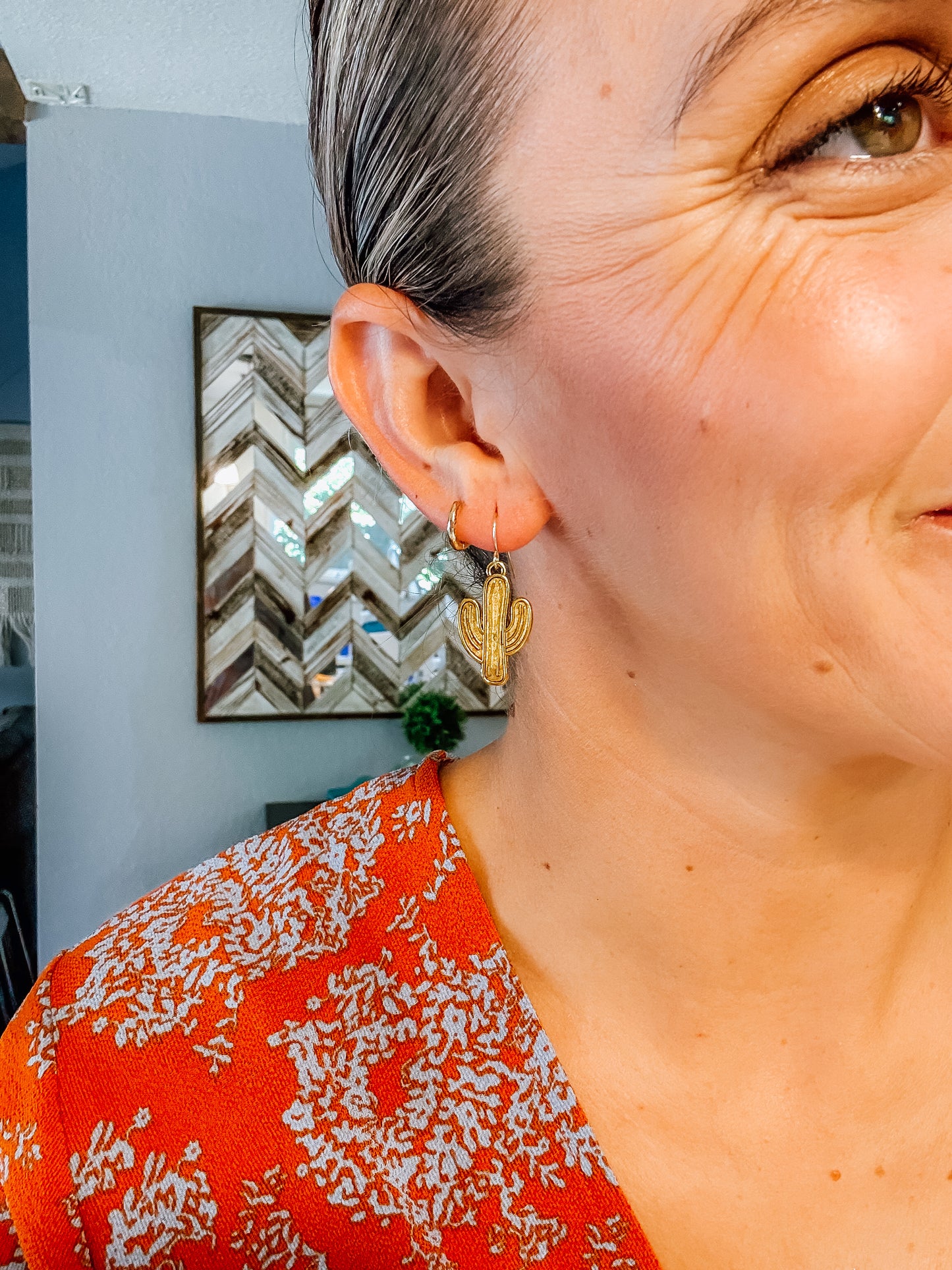 Minimalist Gold Charm Cowboy Earrings