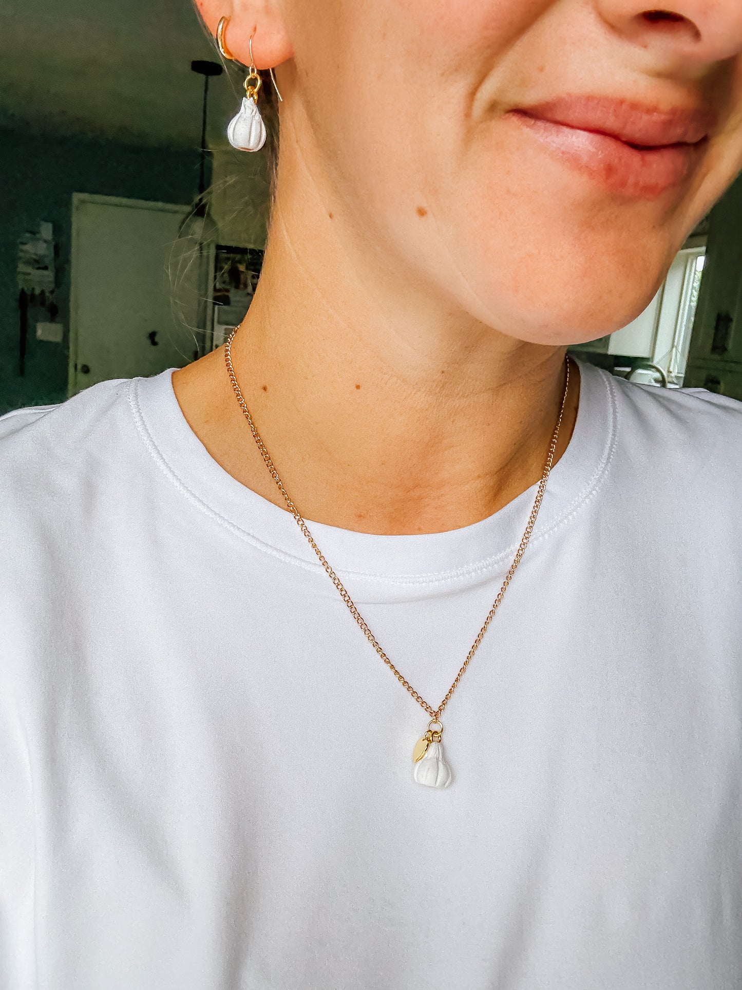 Garlic Earrings and Necklace