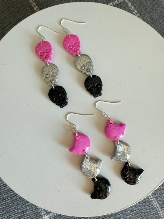 Cat & Skull Dangles