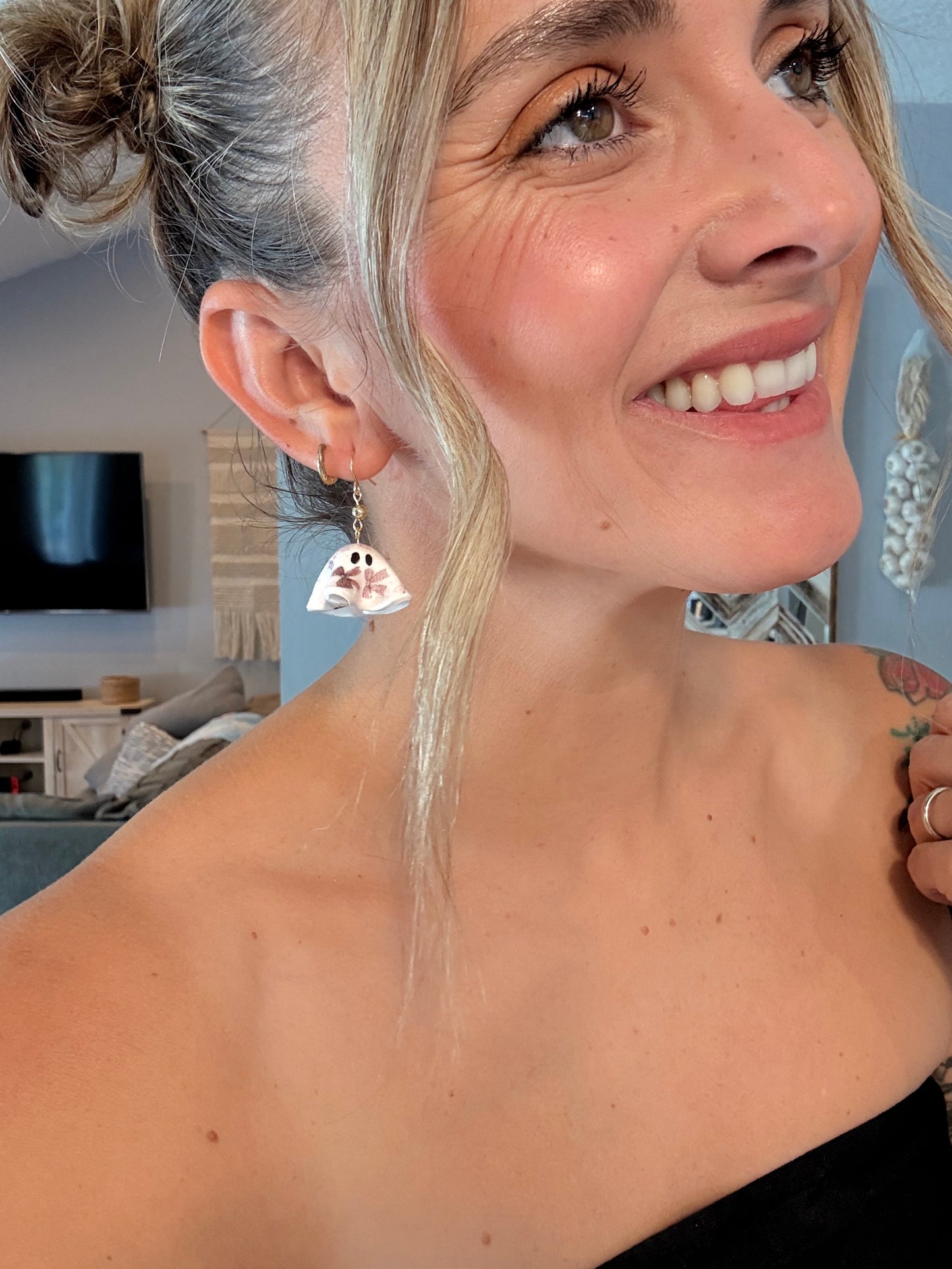 Artsy Bow Ghost Earrings