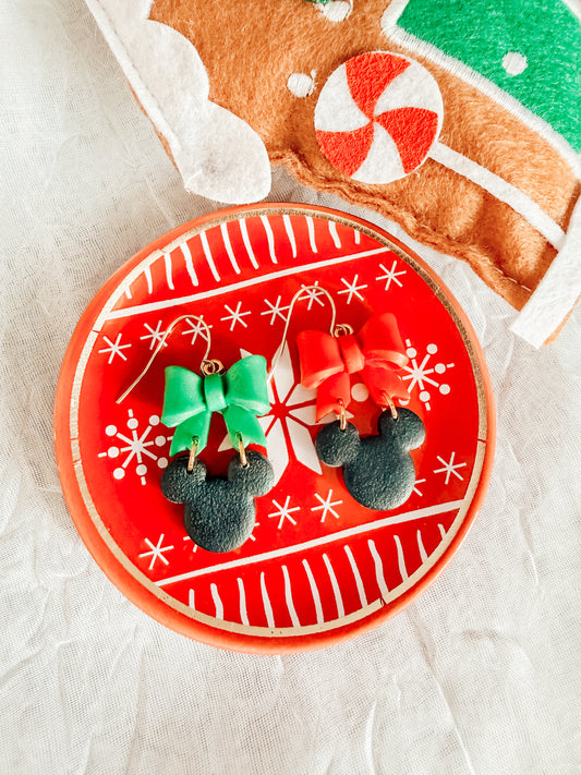 Mickey Christmas Bow Dangles