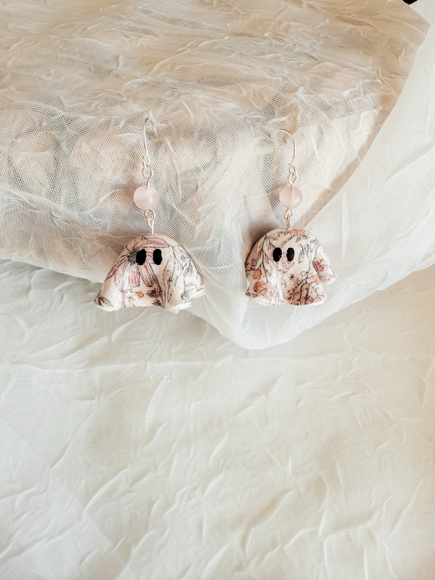 Artsy Floral Ghost Earrings