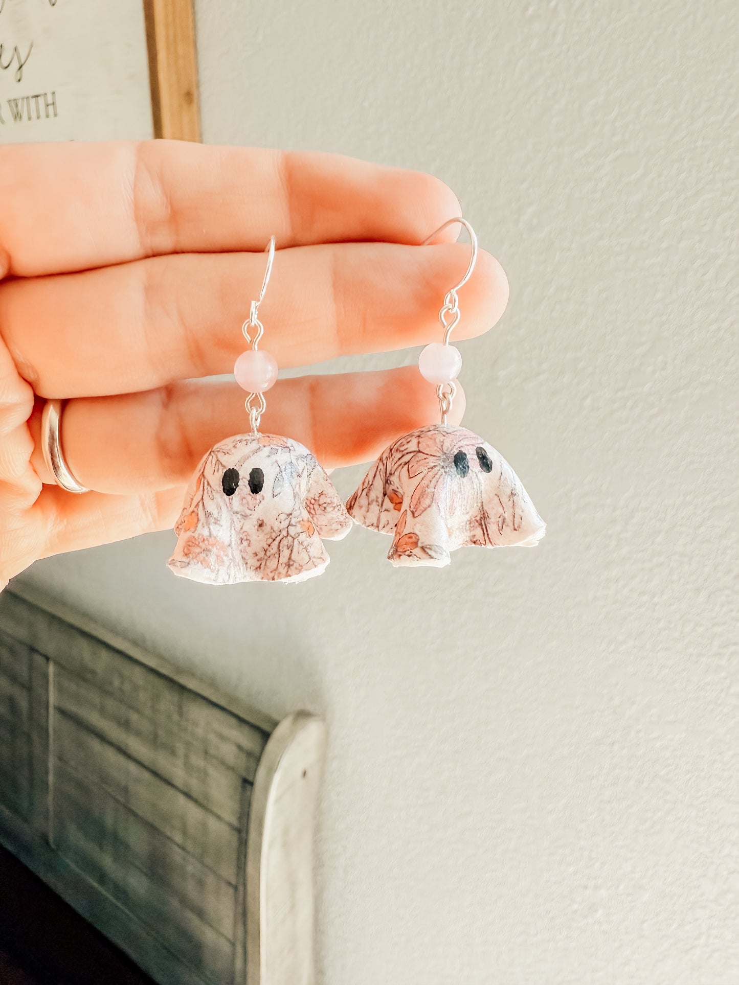Artsy Floral Ghost Earrings