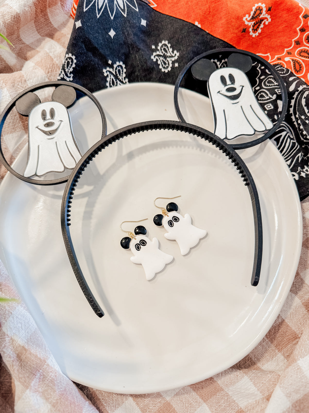 Ghost Mickey Ears & Earrings
