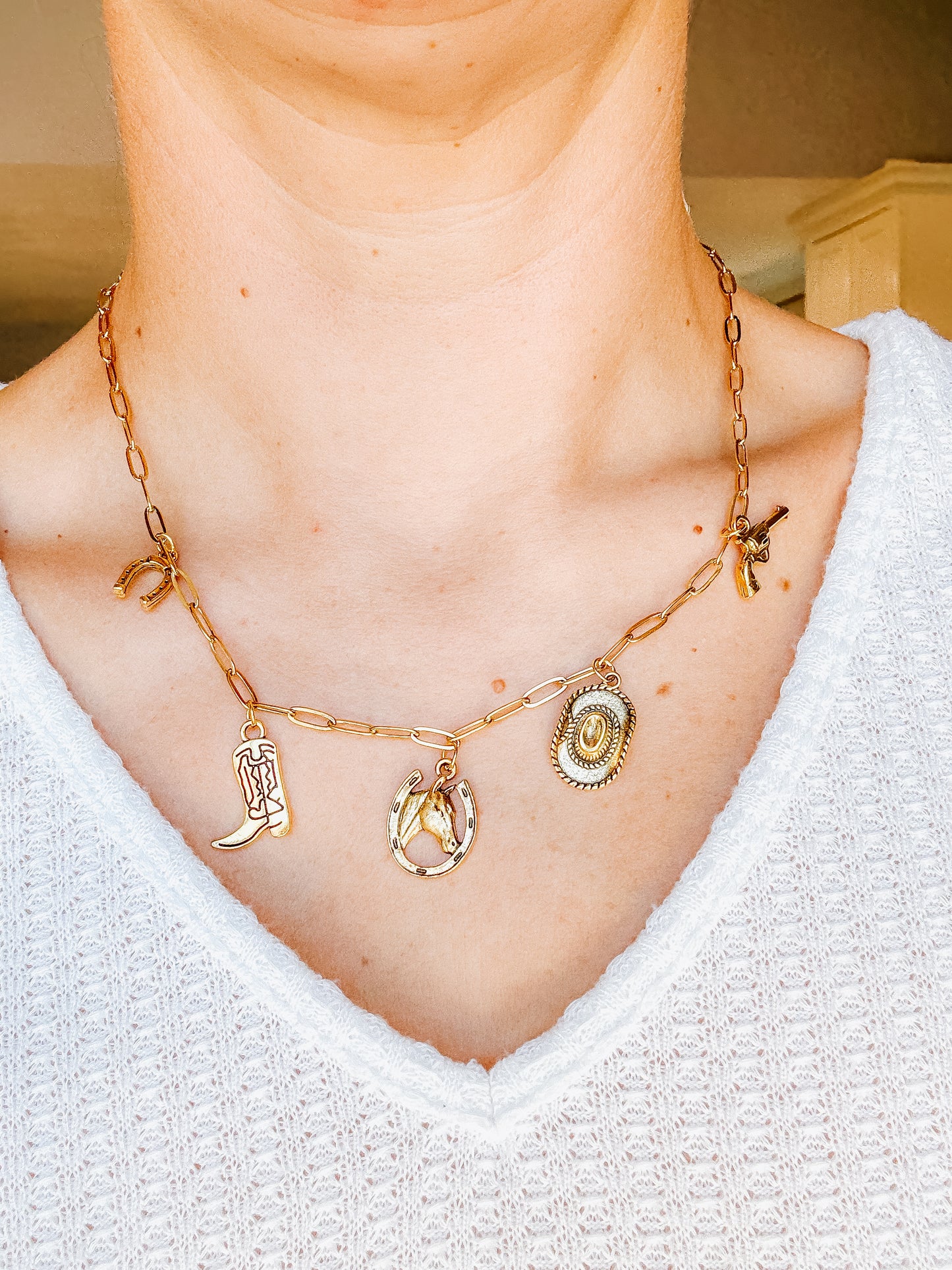 Horsey Gold Charm Necklace