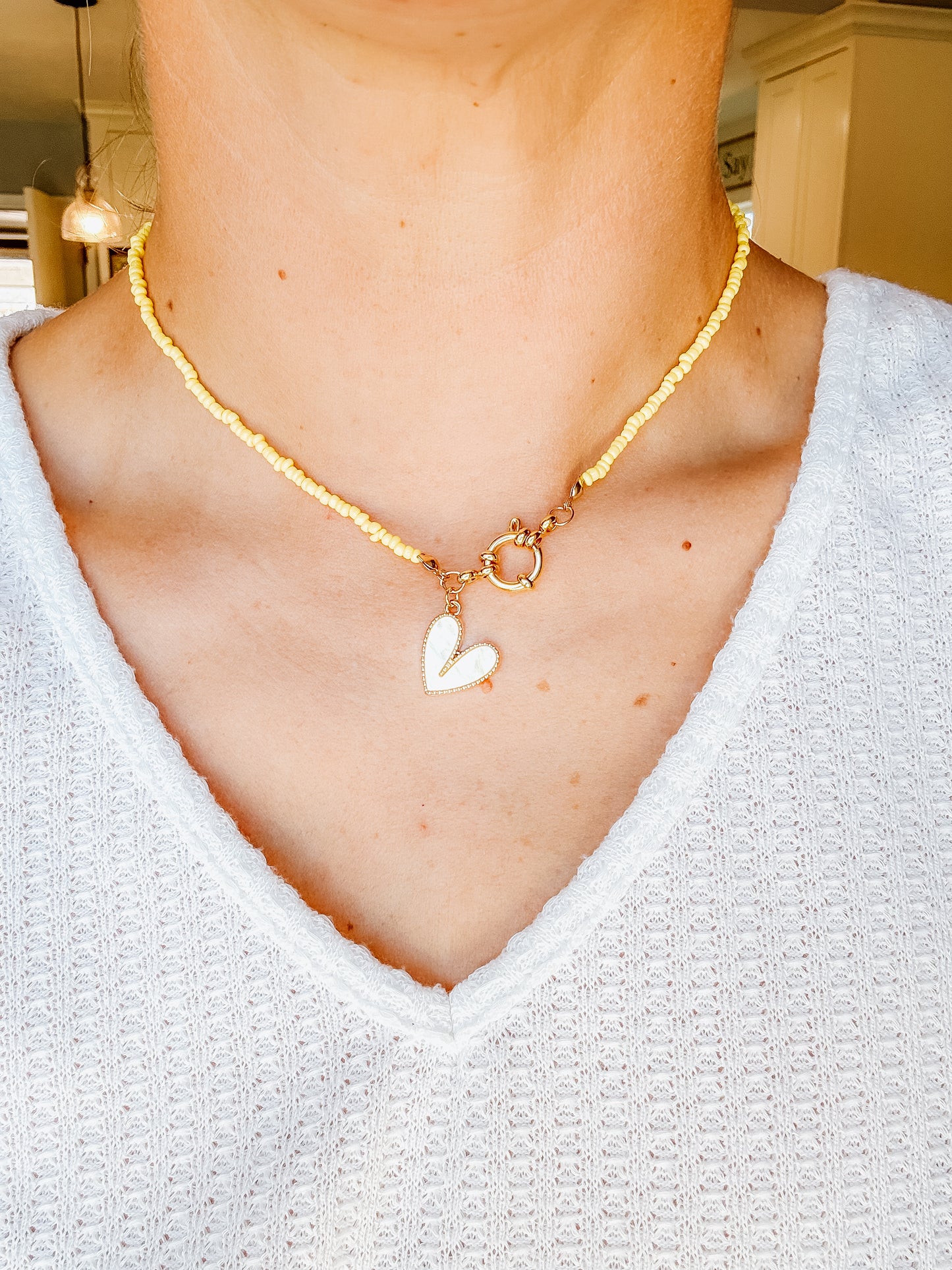 Yellow Beaded Choker