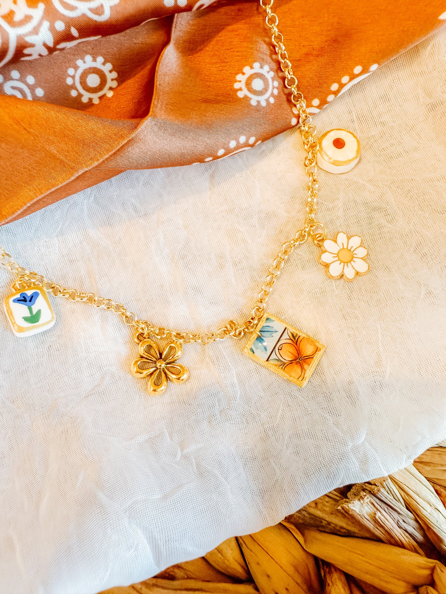 Cottage Charm Daisy Charm Necklace