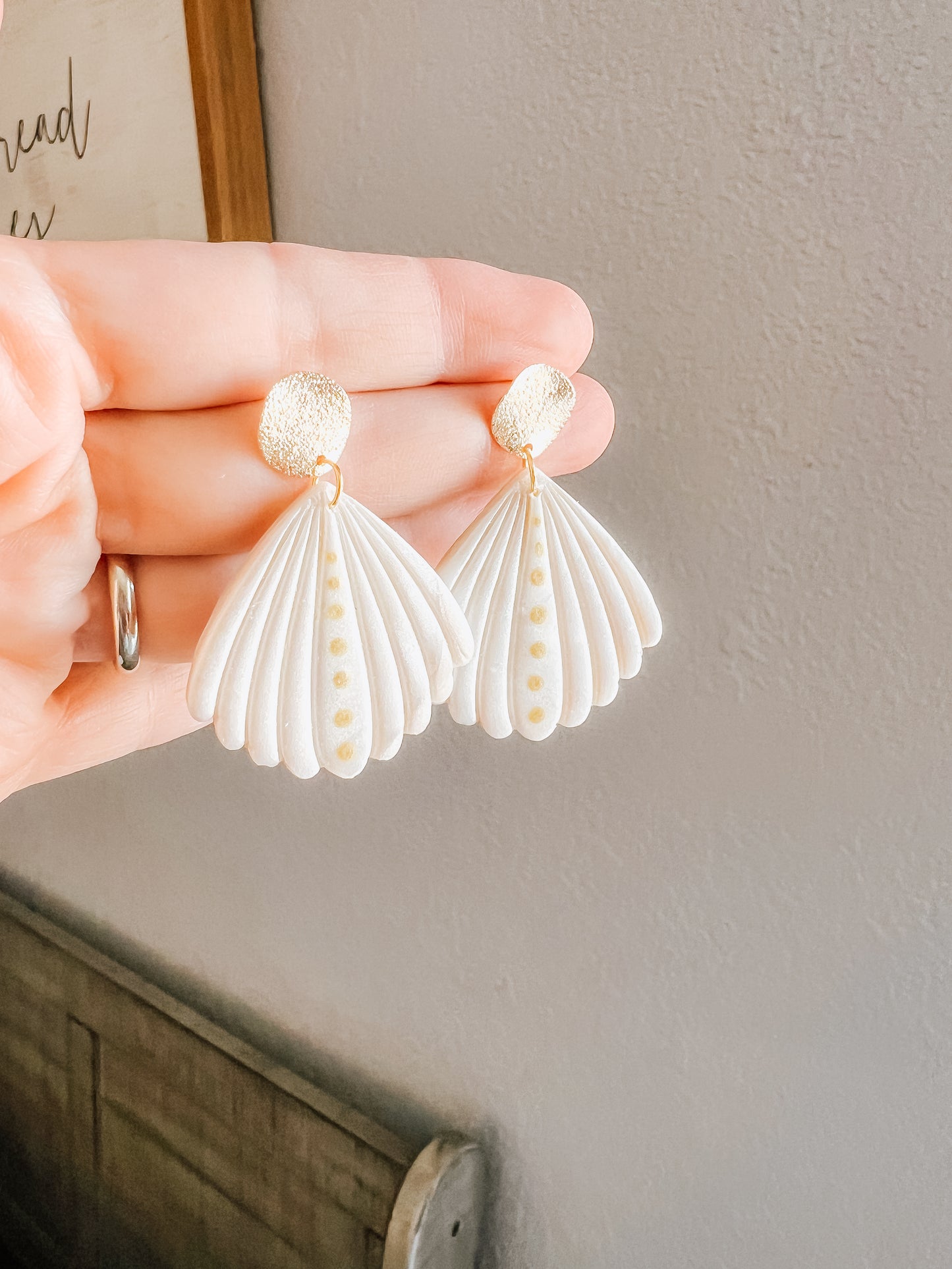 Big Sea Shell Sand Dollar Earrings