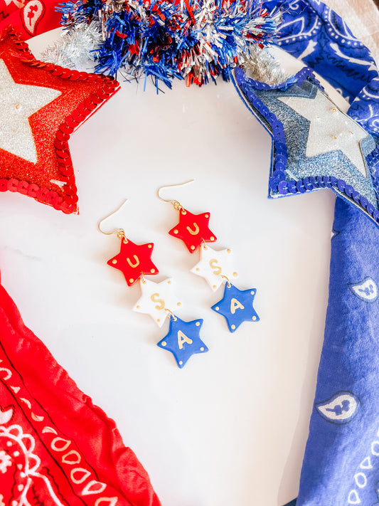 U.S.A star dangles