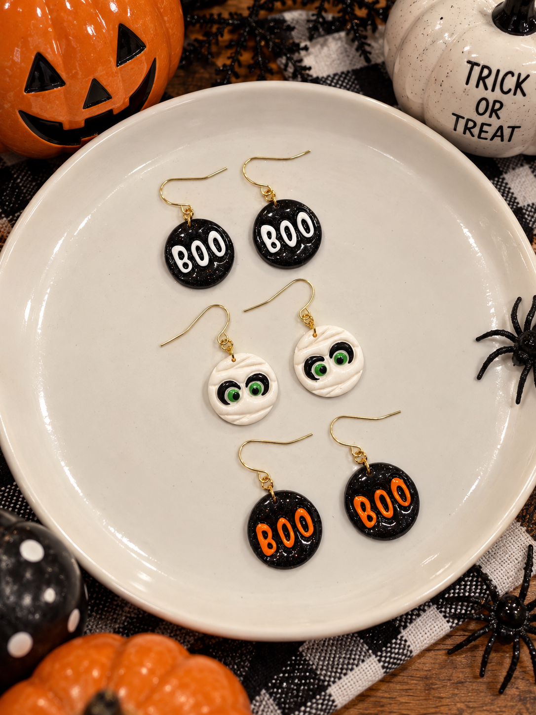 Halloween Button Earrings