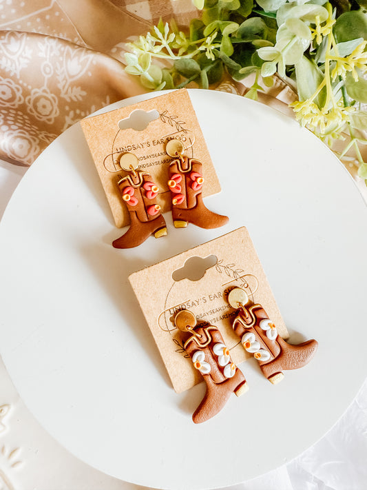 Floral Cowboy Boot Dangles