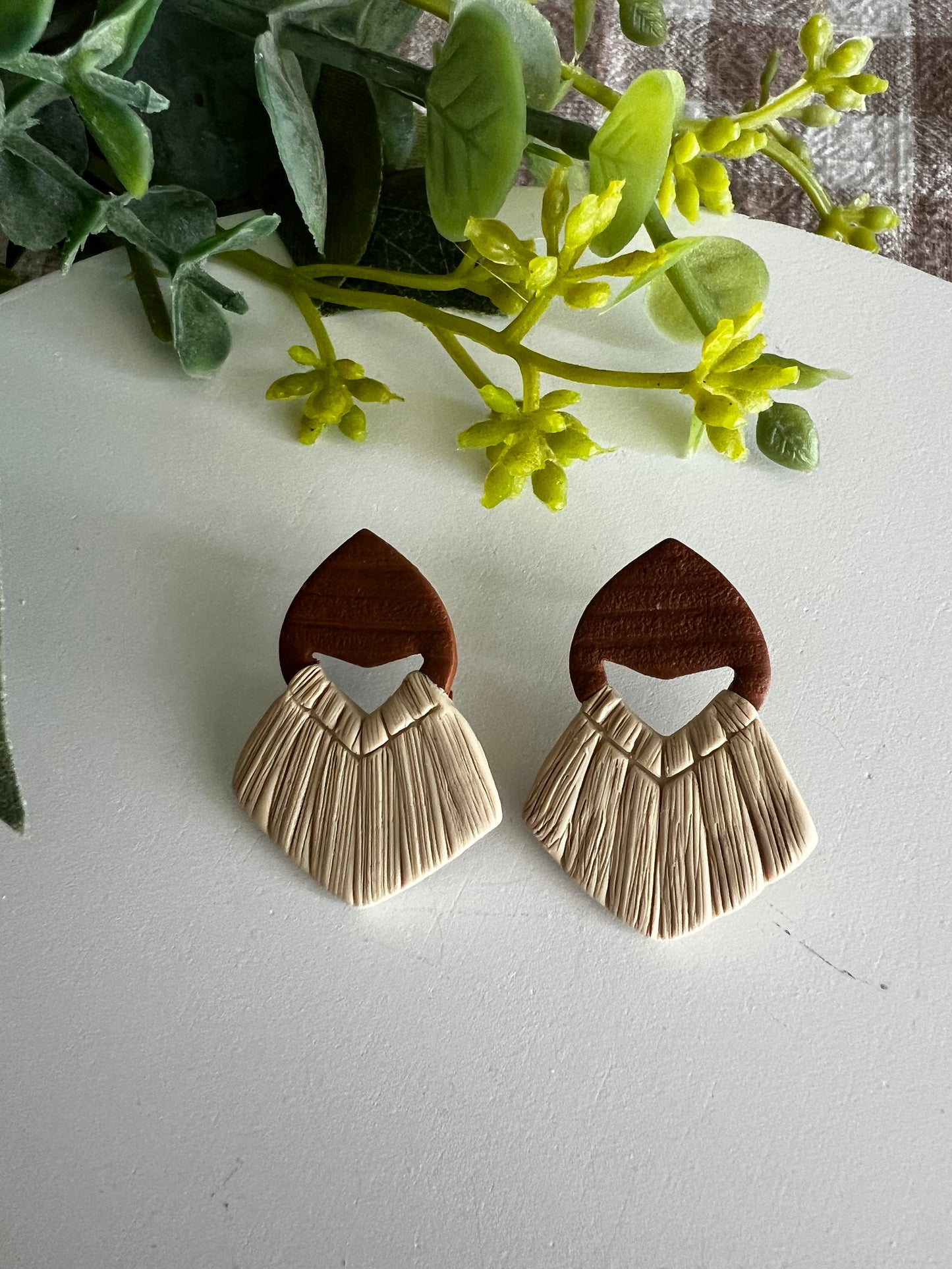 Diamond Style Clay Macrame Earrings