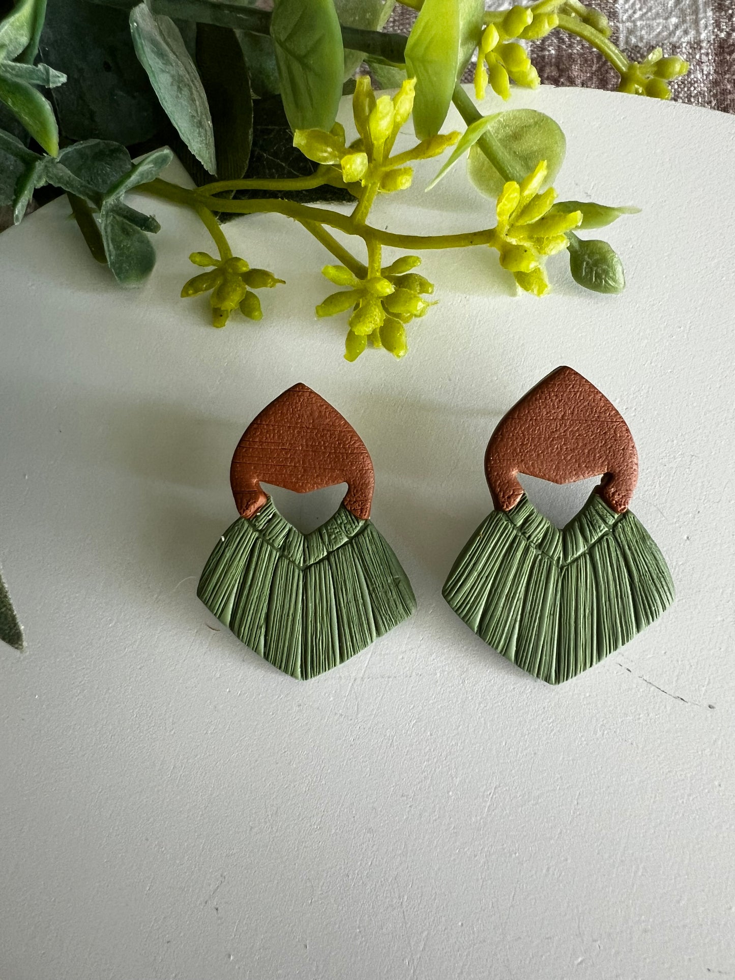 Diamond Style Clay Macrame Earrings