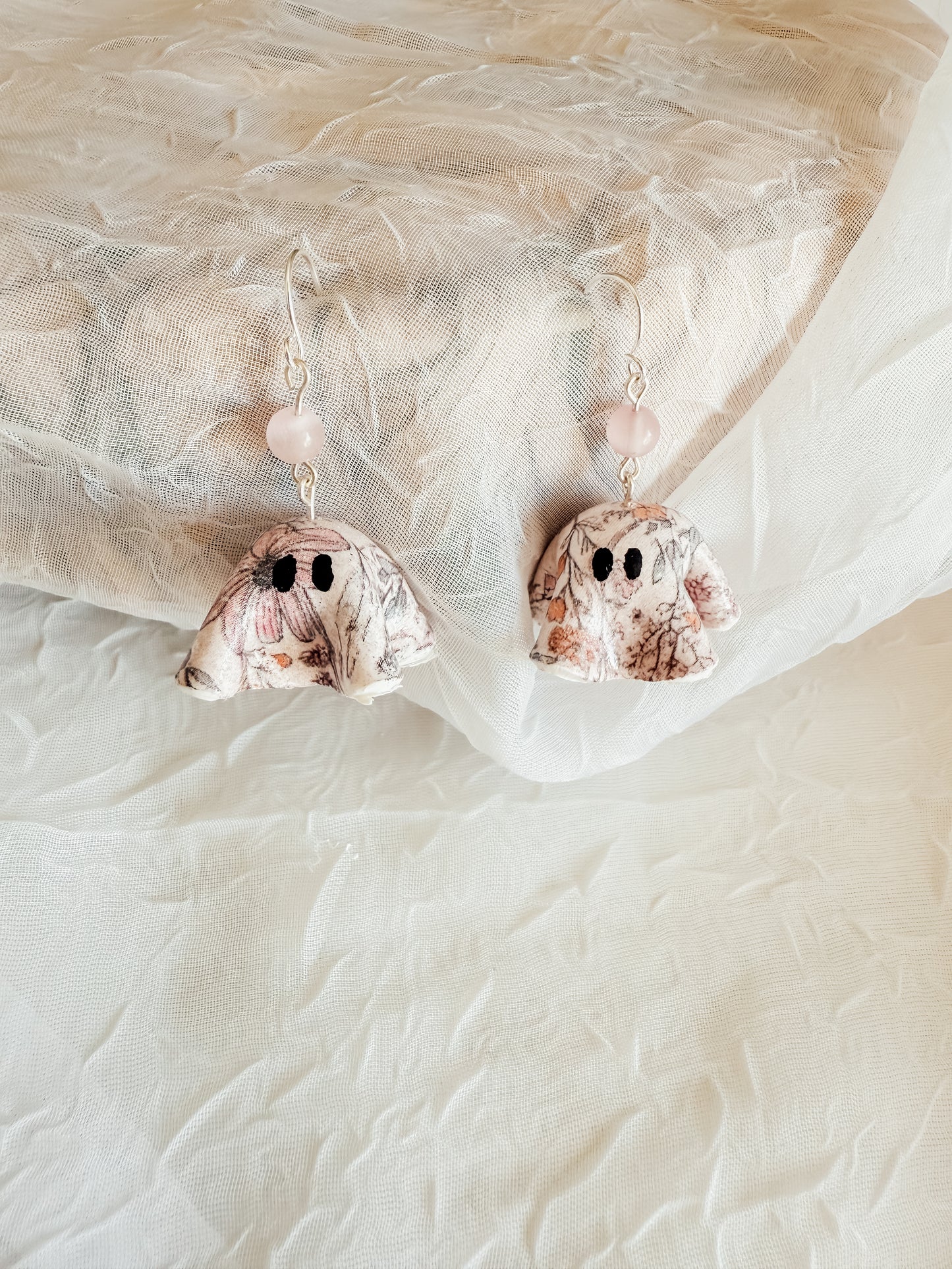 Artsy Floral Ghost Earrings