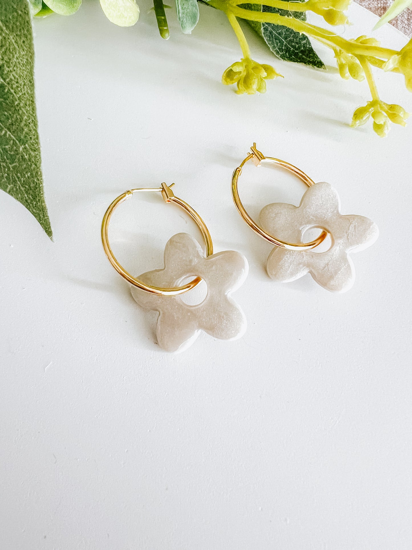 Opal Floral Hoops