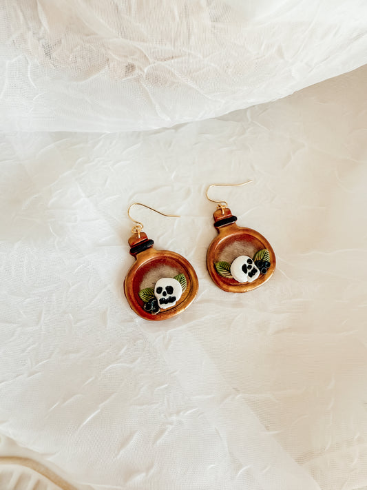 Spooky Poison Bottle Earrings