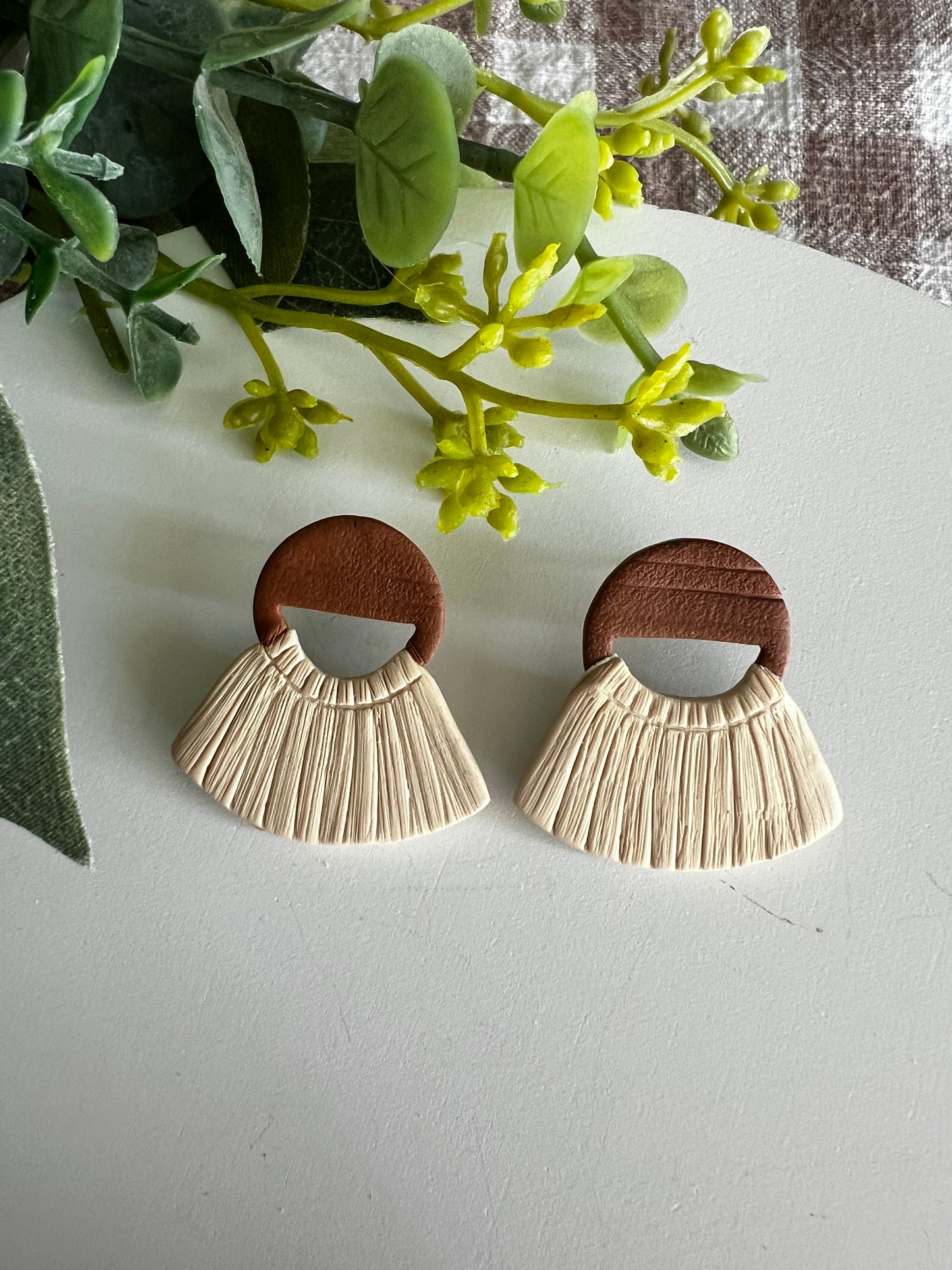 Macrame Clay Earrings